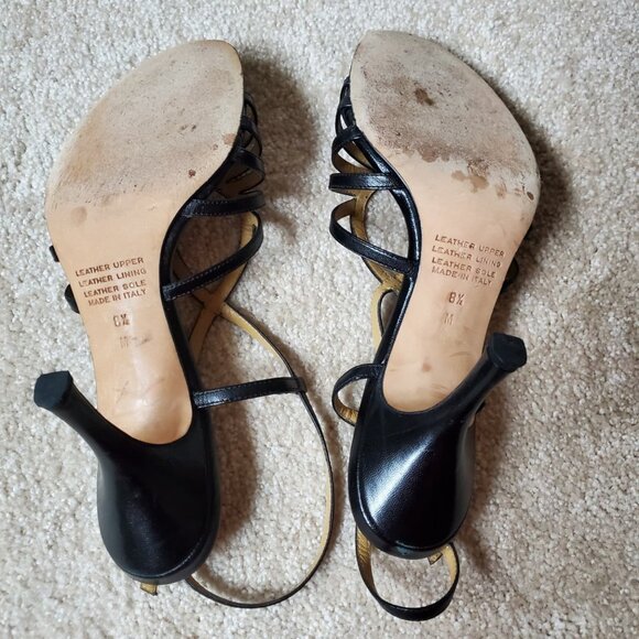 Yves Saint Laurent Black High Heel Sandals. Size 8 ½ M - Picture 10 of 10